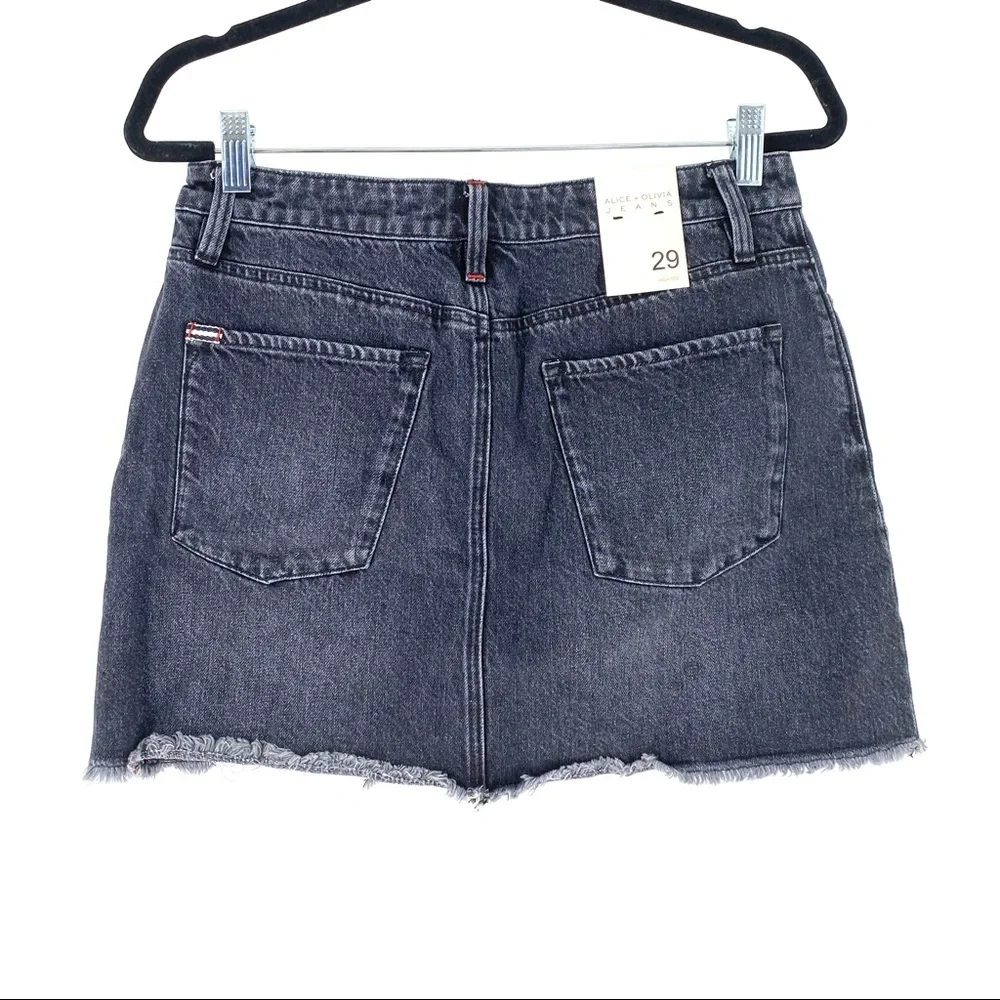 Alice + Olivia Women's Ripped Jean Skirt - 29
